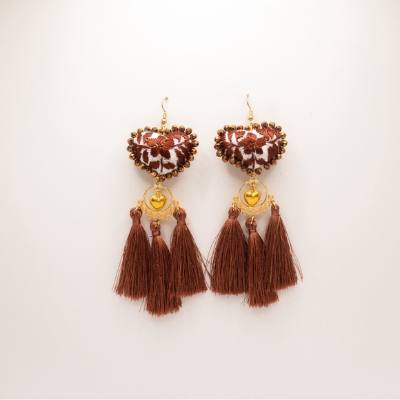 Renata Handmade Embroidered Earrings - Picture 2 of 2